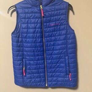 Vineyard Vines Kids‎ Puffer Vest Blue Pink Accents Quilted Lightweight XL